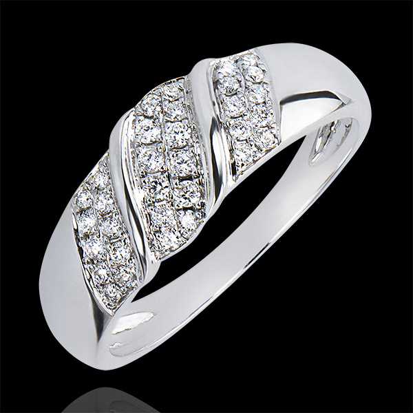 Bague Abondance - Ruban - or blanc 9 carats et diamants