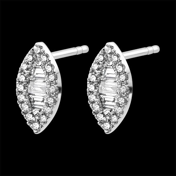 Boucles d'Oreilles Abondance - Regard Levant - or blanc 18 carat