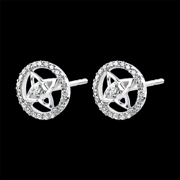 Boucles d'Oreilles Destinée - or blanc 18 carats et diamants