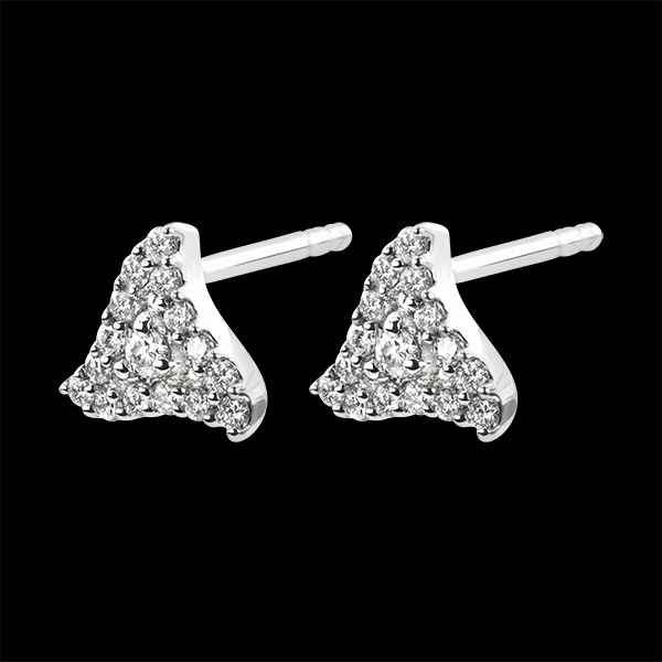 Boucles d'Oreilles Abondance - Zenith - or blanc 9 carats et dia