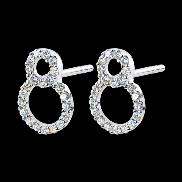 Boucles d'Oreilles Abondance - Infini- or blanc 9 carats et diamants