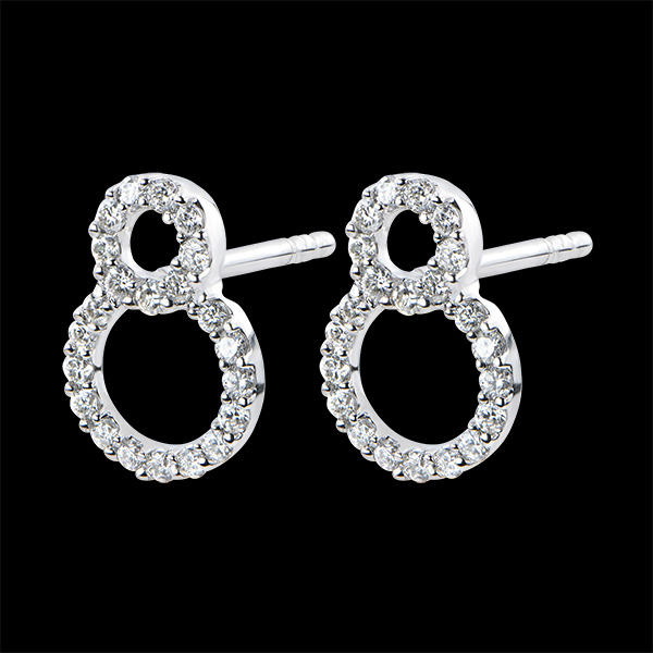 Boucles d'Oreilles Abondance - Infini- or blanc 18 carats et dia