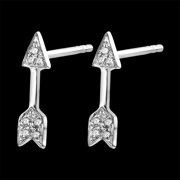 Boucles d'Oreilles Abondance - Cupidon - or blanc 18 carats et d