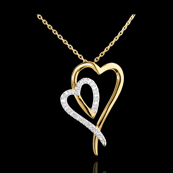 Collier Reflet - 17 diamants - or blanc et or jaune 18 carats