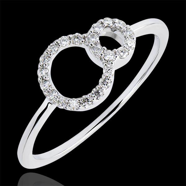 Bague Abondance - Infini - or blanc 9 carats et diamants