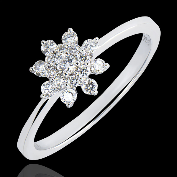 Bague Fraicheur - Fleur des Cimes - or blanc 9 carats et diamant