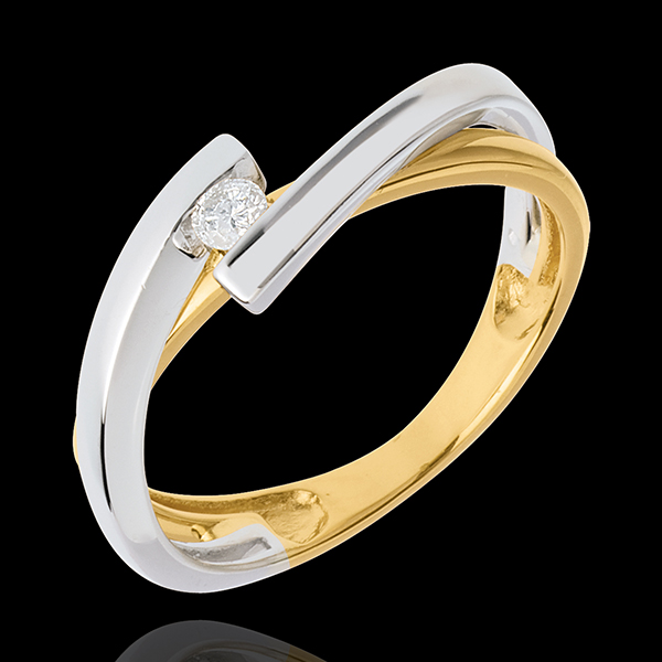Solitaire Nid Précieux - Mecano - diamant 0.07 carat - or blanc