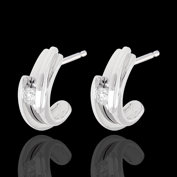 boucles d'oreilles bipolaire - or blanc 18 carats