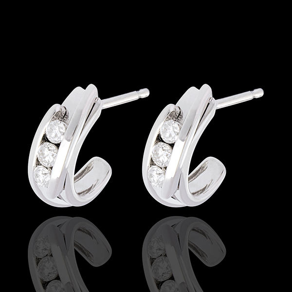 boucles d'oreilles trilogie bipolaire - or blanc 18 carats - 0.3