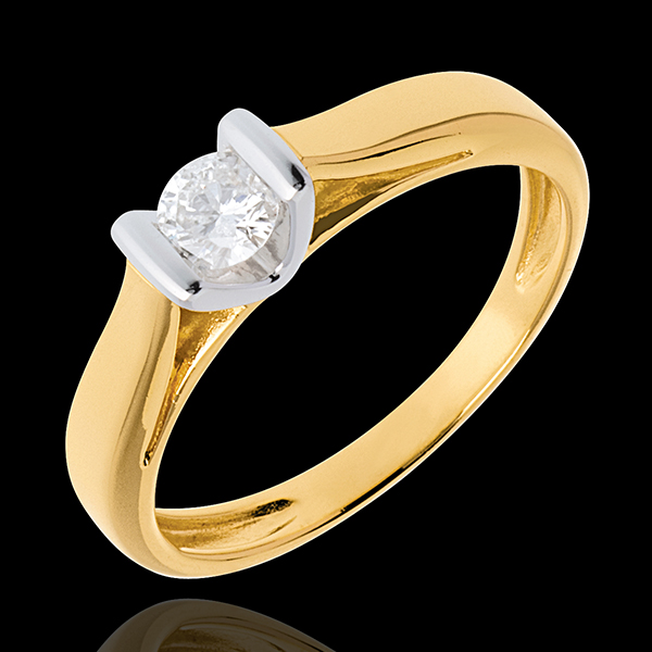 Solitaire Caldera - diamant 0.25 carats - or blanc et or jaune 1