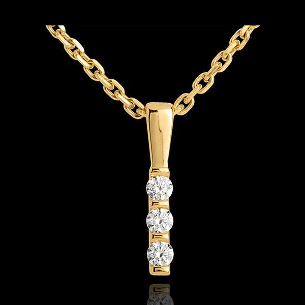 Pendentif totem trilogie - or jaune 18 carats - 0.12 carat