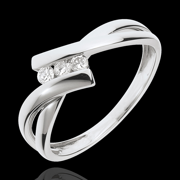 Bague Trilogie Nid PrÃ©cieux - or blanc 18 carats - 3 diamants