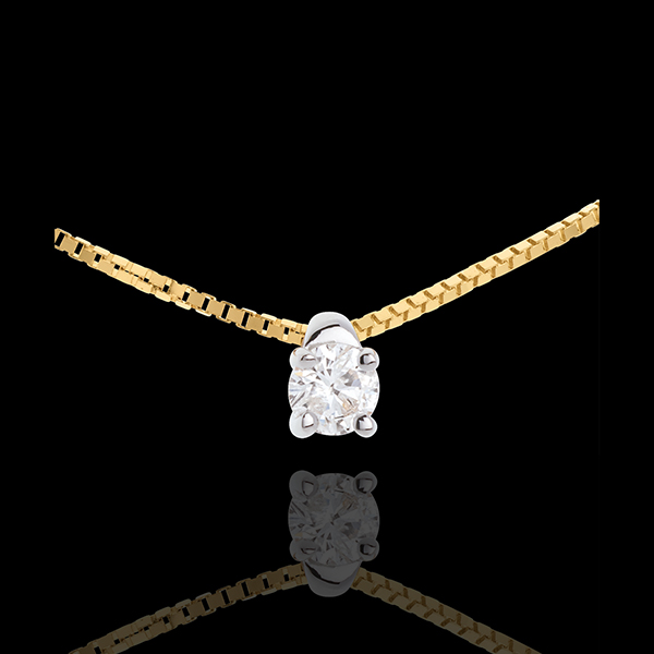 Collier solitaire or jaune 18 carats - 0.16 carat