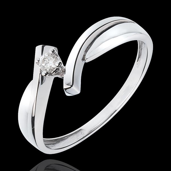 Solitaire Nid PrÃ©cieux - Jupiter - or blanc 18 carats - diamant