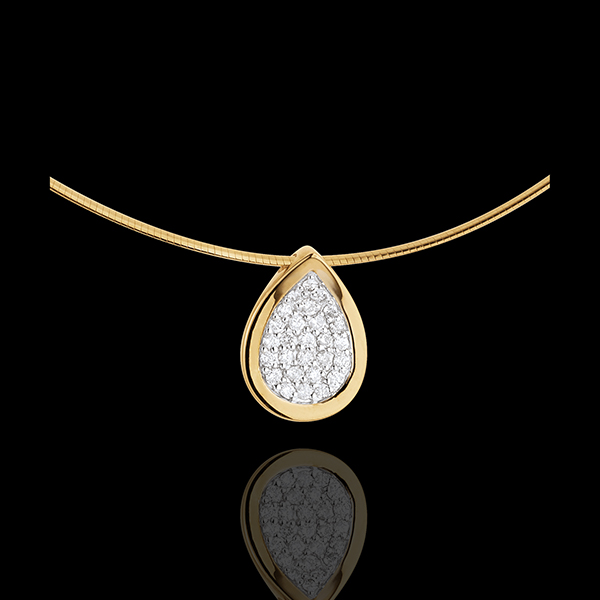 Collier pendentif larme de gazelle - or jaune 18 carats