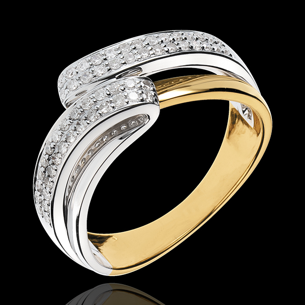 Bague Serenity - 56 diamants 0.28 carats - or blanc et or jaune 18 carats