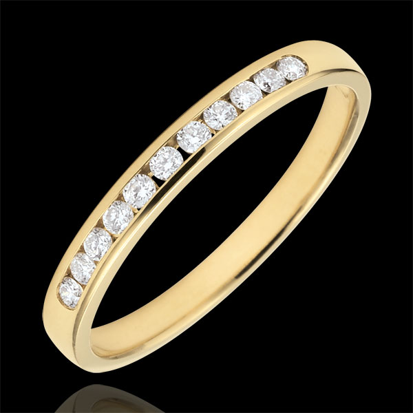 Alliance or jaune 18 carats semi pavée - serti rail - 0.15 carat - 11 diamants - Edenly - Edenly - Modalova