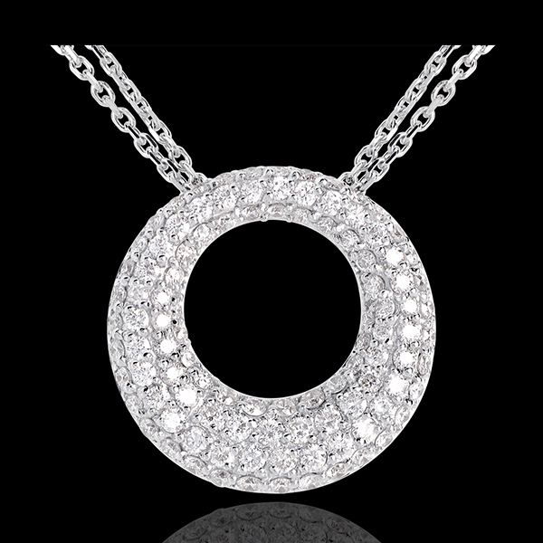 Collier Cassiopée or blanc 18 carats pavé - 1.55 carats - 104