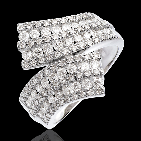 Bague Féérie - Echarpe pavée - 1.1 carats - 108 diamants - o