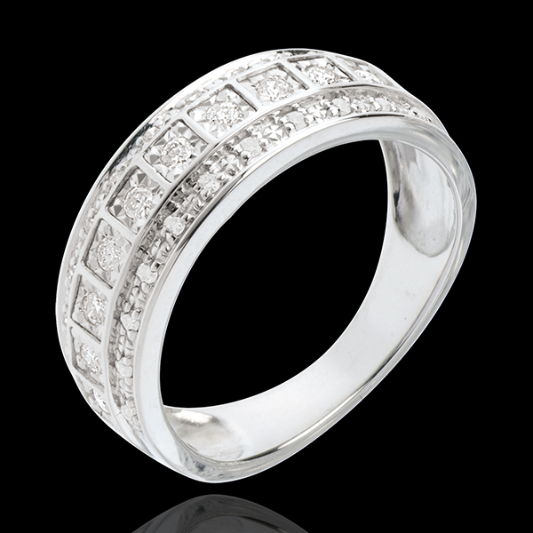 Anneau FÃ©Ã©rie - Galaxie - 0.28 carat - 33 diamants - or blanc