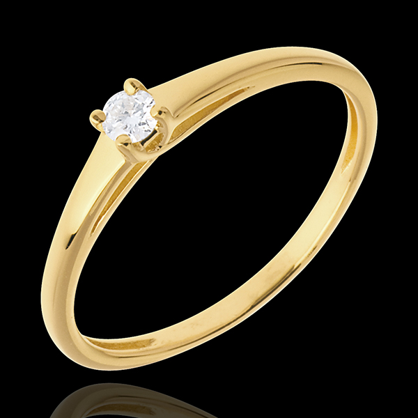 L'essentiel d'un solitaire or jaune 18 carats - 0.08 carat