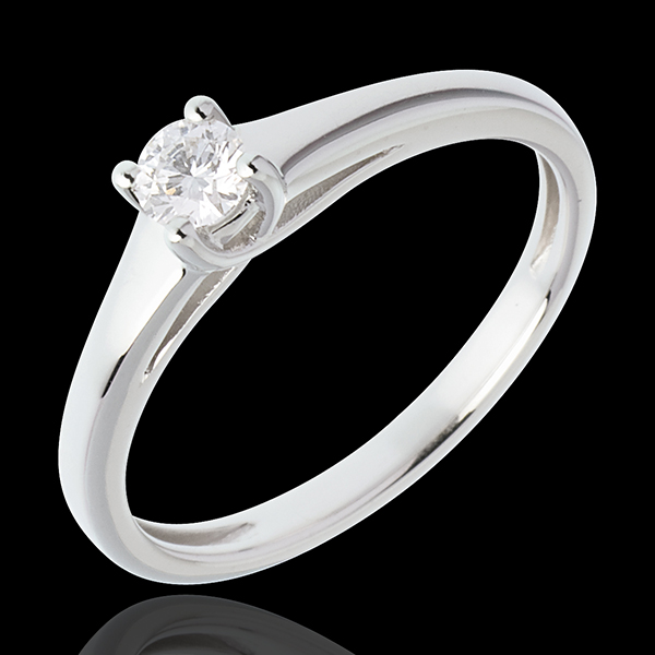 L'essentiel d'un solitaire or blanc 18 carats - 0.19 carat