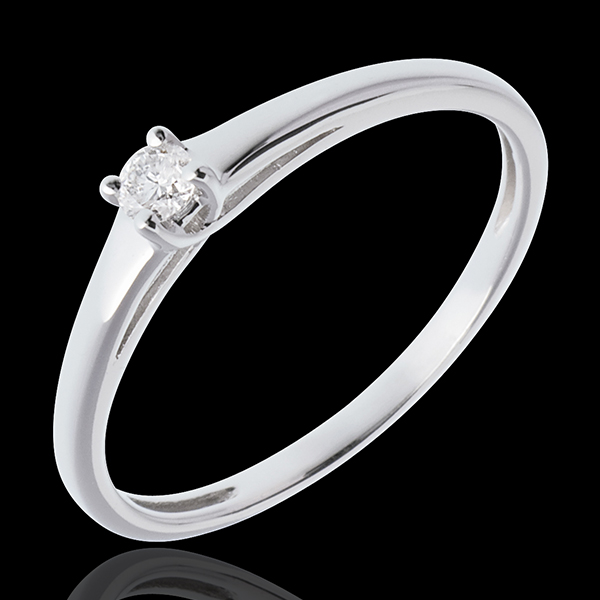 L'essentiel d'un solitaire or blanc 18 carats - 0.08 carat