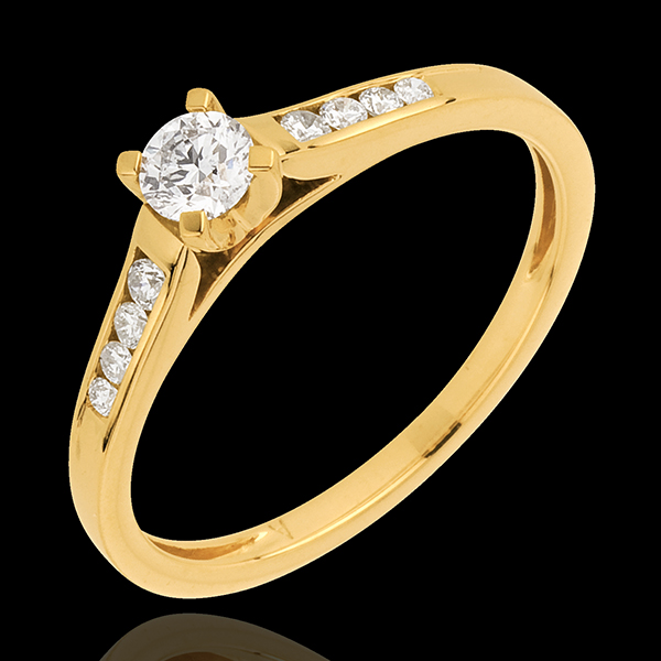 Solitaire or jaune 18 carats Altesse - diamant 0.20 carat