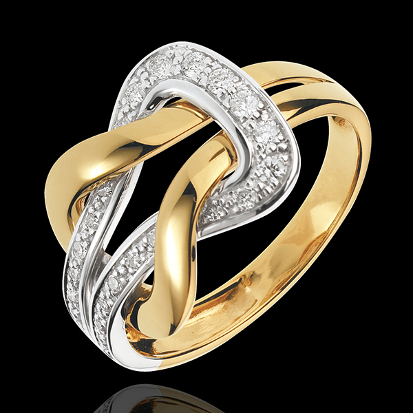 Bague Amour Eternel - or blanc et or jaune 18 carats