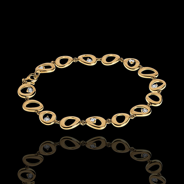 Bracelet pampilles or jaune 18 carats et diamants - 8 diamants