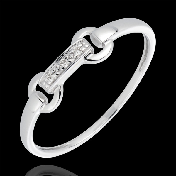 Bague equestria or blanc 18 carats et diamants