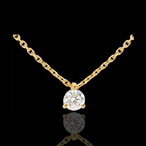 Collier solitaire or jaune 18 carats (TGM) - 0.305 carat