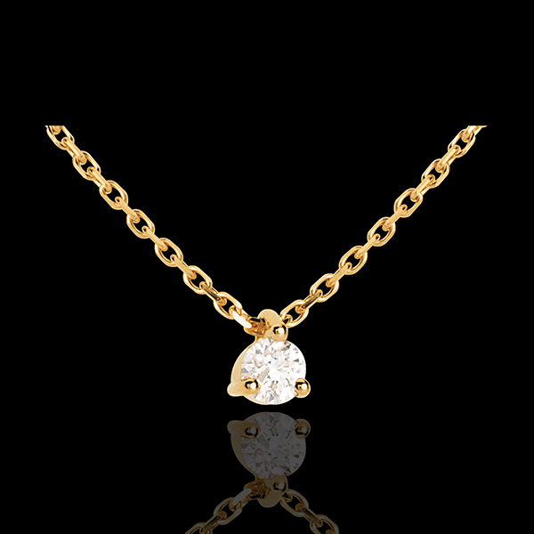 Collier solitaire or jaune 18 carats - 0.11 carat