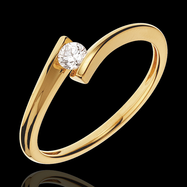 Bague Solitaire Nid PrÃ©cieux - Apostrophe - or jaune 18 carats