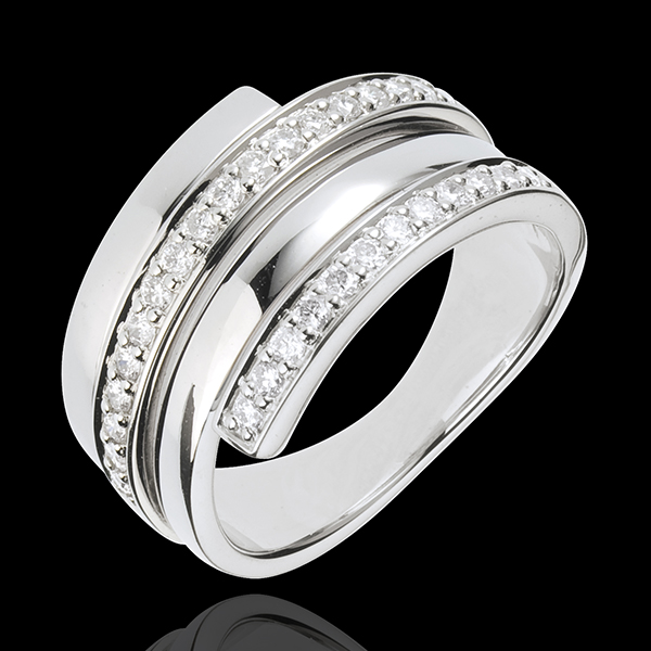 Bague Baltique or blanc 18 carats - 0.45 carats - 30 diamants