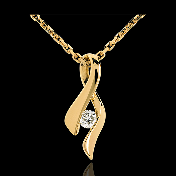 Pendentif Nid Précieux - infini or jaune 9 carats diamant