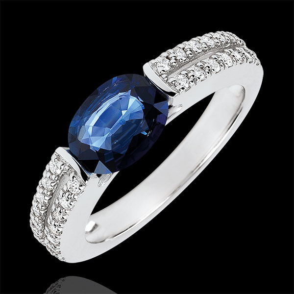 Bague de Fiançailles Victoire - saphir 1.7 carats et diamants -