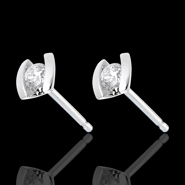 Boucles d'oreilles caldera - puces diamants or blanc 18 carats -