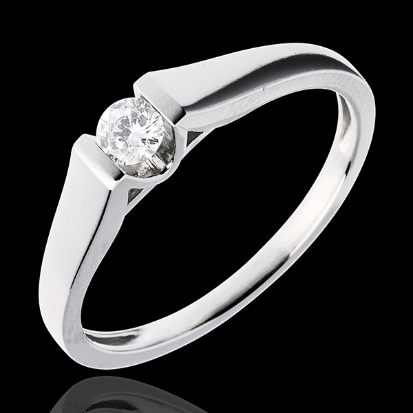 Solitaire arche or blanc 18 carats - diamant 0.14 carat