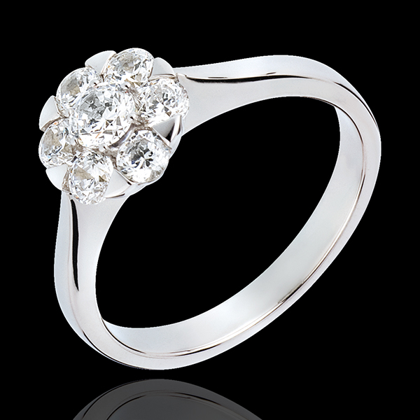 Bague Fraicheur - Magnolia - or blanc 18 carats - 0.88 carat - 7