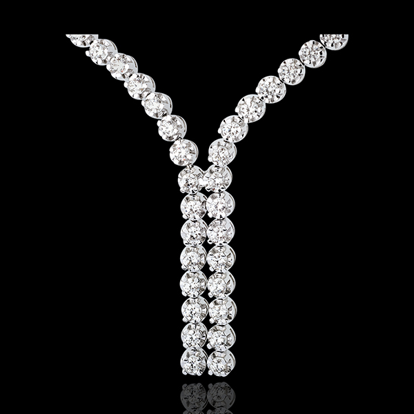 Collier Liaison diamants - 2.4 carats - 76 diamants - or blanc 1