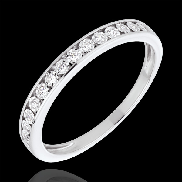 Alliance sertis magiques or blanc 18 carats et diamants