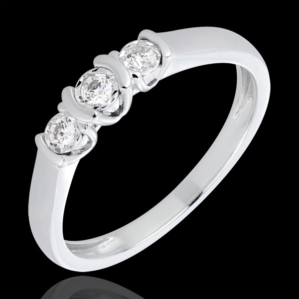 bague trilogie parenthÃ¨ses or blanc 18 carats et diamants