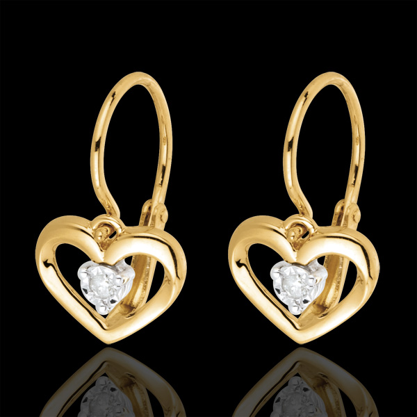 Boucles d'oreilles mon amour or jaune 18 carats