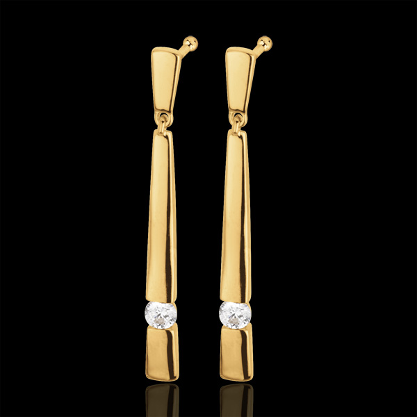 Boucles d'oreilles Cléopatre or jaune 18 carats diamants