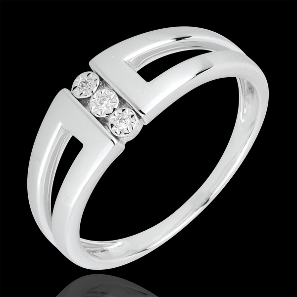 bague trilogie Infini - Selma - or blanc 18 carats et diamants