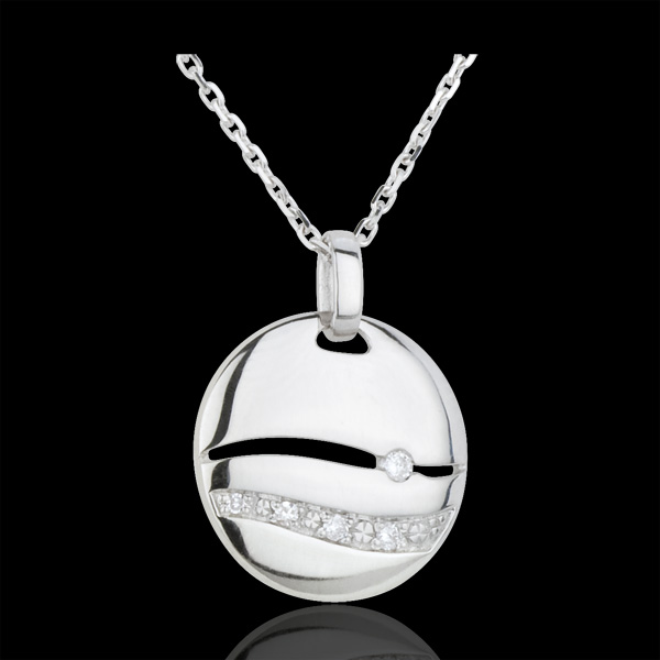 Collier Sunset Or blanc diamants - or blanc 18 carats