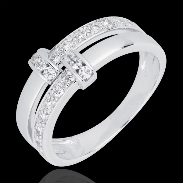 Bague istria or blanc 18 carats et diamants