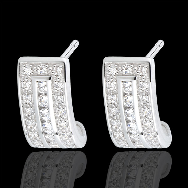 Boucles d'oreilles Constellation - Zodiaque - or blanc 18 carats