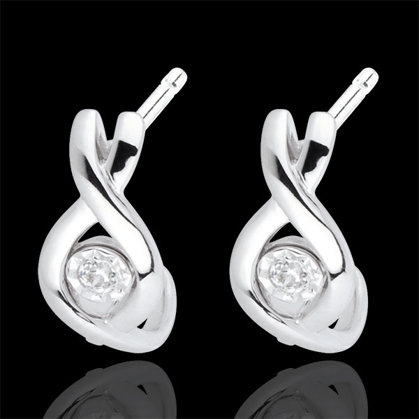 Boucles d'oreilles Serpentines or blanc 18 carats et diamants